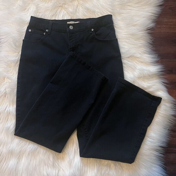 Levi's 550 Relaxed Boot Cut Jeans Sz 12 Medium Women's Misses Black Denim - Picture 1 of 10